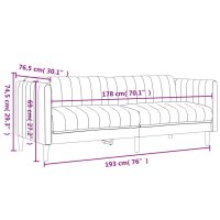 vidaXL 3-tlg. Sofagarnitur Schwarz Stoff
