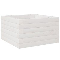 vidaXL Pflanzkübel Weiß 40x40x23 cm Massivholz...
