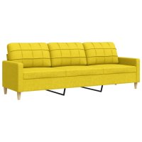 vidaXL 3-Sitzer-Sofa Hellgelb 210 cm Stoff