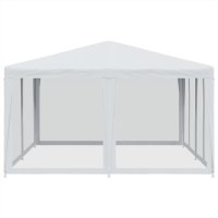 vidaXL Partyzelt mit 8 Mesh-Seitenteilen Weiß 4x4 m HDPE