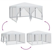 vidaXL Partyzelt mit 8 Mesh-Seitenteilen Weiß 4x4 m HDPE