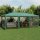 vidaXL Partyzelt mit 10 Mesh-Seitenteilen Grün 6x4 m HDPE