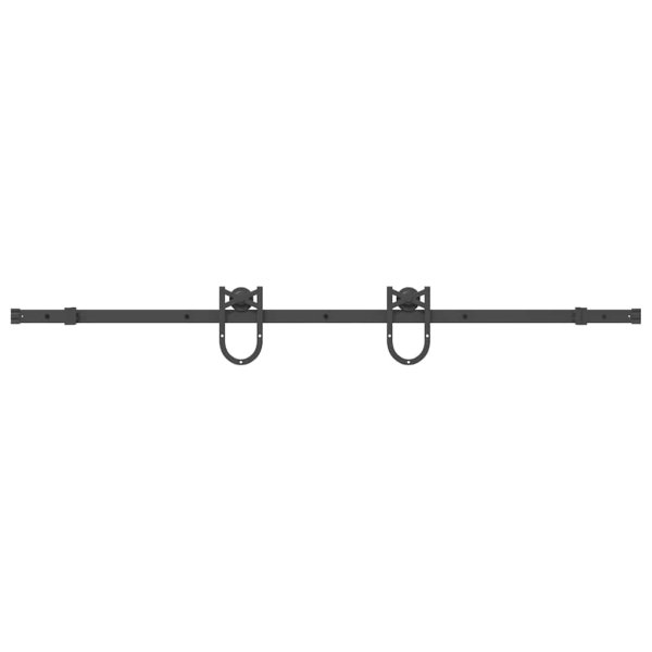 vidaXL Schiebetürbeschlag-Set 183 cm Stahl Schwarz