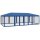 vidaXL Partyzelt mit 12 Mesh-Seitenteilen Blau 8x4 m HDPE