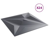 vidaXL Wandpaneele 24 Stk. Grau 50x50 cm XPS 6 m² Stern