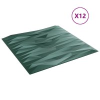 vidaXL Wandpaneele 12 Stk. Grün 50x50 cm XPS 3 m² Stein