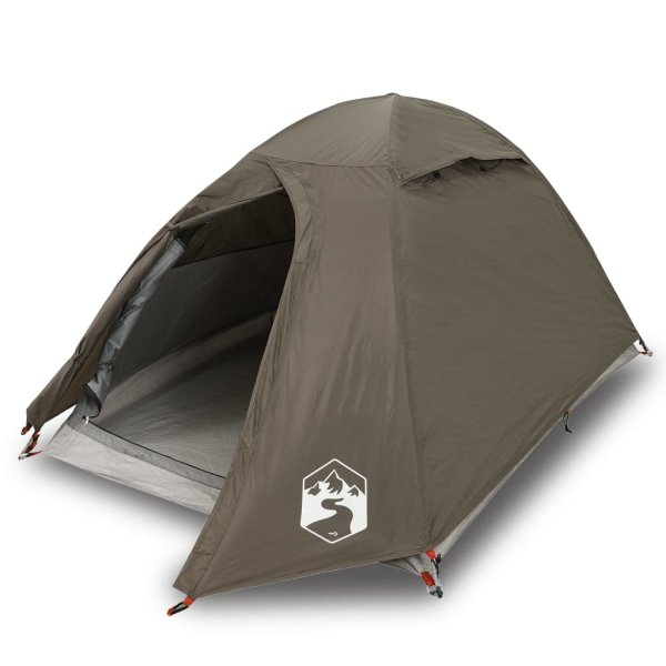 vidaXL Kuppel-Campingzelt 2 Personen Braun Wasserdicht