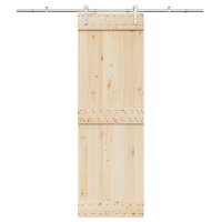 vidaXL Schiebetür-Beschlagsatz 200 cm Edelstahl Silbern