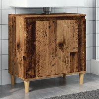 vidaXL Waschbeckenunterschrank Altholz-Optik 58x33x60 cm Holzwerkstoff