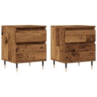 vidaXL Nachttische 2 Stk. Altholz-Optik 40x35x50 cm...