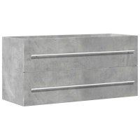 vidaXL Waschbeckenunterschrank Betongrau 100x38,5x48 cm...