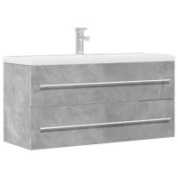 vidaXL Waschbeckenunterschrank Betongrau 100x38,5x48 cm...