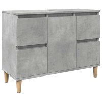 vidaXL Waschbeckenunterschrank Betongrau 80x33x60 cm...