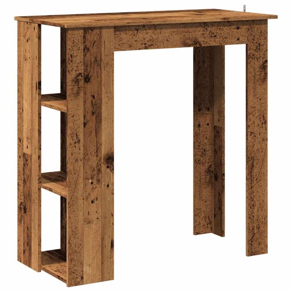 vidaXL Bartisch mit Regal Altholz-Optik 102x50x103,5 cm Holzwerkstoff