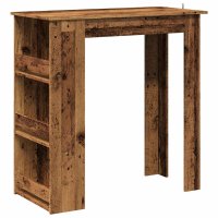 vidaXL Bartisch mit Regal Altholz-Optik 102x50x103,5 cm