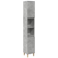 vidaXL Badschrank Betongrau 30x30x190 cm Holzwerkstoff