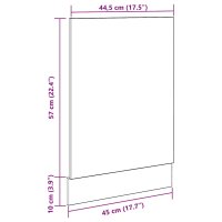 vidaXL Geschirrspülerblende Betongrau 45x3x67 cm