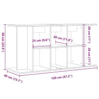 vidaXL Aquariumständer Altholz-Optik 120x40x60 cm Holzwerkstoff