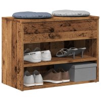 vidaXL Schuhbank Altholz-Optik 60x30x45 cm Holzwerkstoff