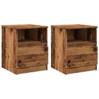vidaXL Nachttische 2 Stk. Altholz-Optik 40x40x50 cm...