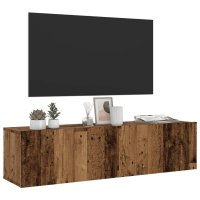vidaXL TV-Wandschrank Altholz-Optik 120x30x30 cm...
