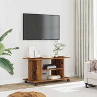vidaXL TV-Regal mit Rollen Altholz-Optik 80x40x45 cm Holzwerkstoff