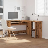 vidaXL Eckschreibtisch Altholz-Optik 120x140x75 cm Holzwerkstoff