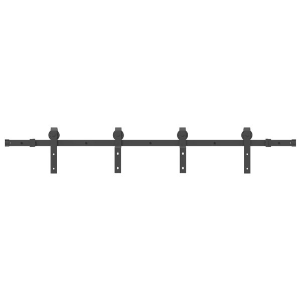 vidaXL Schiebetürbeschlag-Set 183 cm Stahl Schwarz