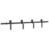 vidaXL Schiebetürbeschlag-Set 183 cm Stahl Schwarz
