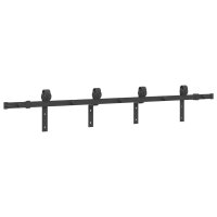 vidaXL Schiebetürbeschlag-Set 183 cm Stahl Schwarz