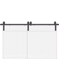 vidaXL Schiebetürbeschlag-Set 183 cm Stahl Schwarz