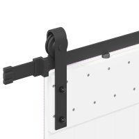vidaXL Schiebetürbeschlag-Set 183 cm Stahl Schwarz