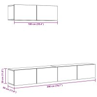 vidaXL 3-tlg. TV-Schrank-Set Wandmontage Altholz-Optik Holzwerkstoff