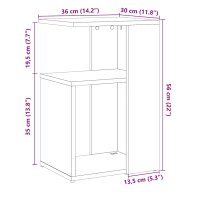 vidaXL Beistelltisch Altholz-Optik 36x30x56 cm Holzwerkstoff
