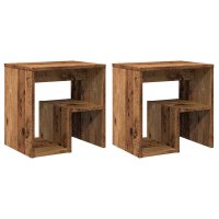 vidaXL Nachttische 2 Stk. Altholz-Optik 40x30x40 cm...