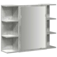 vidaXL Bad-Spiegelschrank Betongrau 80x20,5x64 cm...