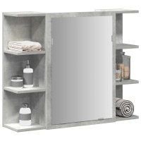 vidaXL Bad-Spiegelschrank Betongrau 80x20,5x64 cm...