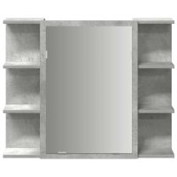 vidaXL Bad-Spiegelschrank Betongrau 80x20,5x64 cm Holzwerkstoff