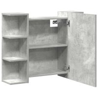 vidaXL Bad-Spiegelschrank Betongrau 80x20,5x64 cm Holzwerkstoff