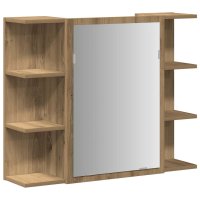 vidaXL Bad-Spiegelschrank Artisan-Eiche 80x20,5x64cm...