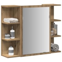 vidaXL Bad-Spiegelschrank Artisan-Eiche 80x20,5x64cm...