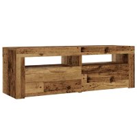 vidaXL Nachttische 2 Stk. mit LEDs Altholz-Optik 60x35x40 cm