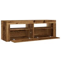 vidaXL Nachttische 2 Stk. mit LEDs Altholz-Optik 60x35x40 cm