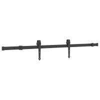 vidaXL Schiebetürbeschlag-Set 152,5 cm Stahl Schwarz