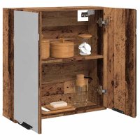 vidaXL Bad-Spiegelschrank Altholz-Optik 64x20x66,5 cm...