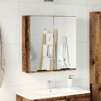 vidaXL Bad-Spiegelschrank Altholz-Optik 64x20x66,5 cm Holzwerkstoff