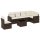 vidaXL 7-tlg. Garten-Sofagarnitur mit Kissen Braun Poly Rattan