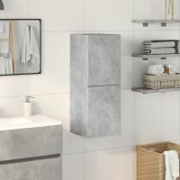 vidaXL Bad-Hängeschrank Betongrau 30x30x80 cm...