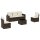 vidaXL 6-tlg. Garten-Sofagarnitur mit Kissen Braun Poly Rattan