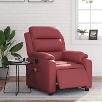 vidaXL Massagesessel Elektrisch Weinrot Kunstleder